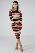 Chase me-midi knit skirt set