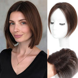 forfeels Hair Toppers For Women Clip In Bangs Mocha Brown Human Hair Topper 360° Cover 9.8" Wiglets Hairpieces For Thinning Hair Toppers Hair Pieces For Women