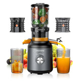 Cold Press Juicer Juicer Machines with 4.2 Large Feed Chute Fit Whole Fruit and Vegetable Slow Juicer 250W Masticating Juicer Easy To Clean and High Juice Yield BPA Free