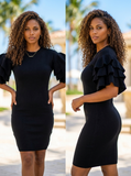 Ruffle Sweater Dress - Style Me Prettie AI Editorial 1