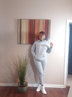 Heather grey hoodie set - SMP CHIC
